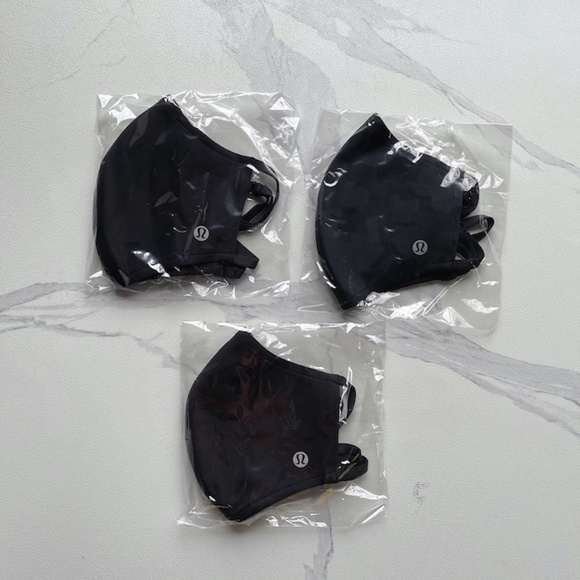 LULULEMON DOUBLE STRAP FACE MASK  3 PACK - Picture 1 of 12